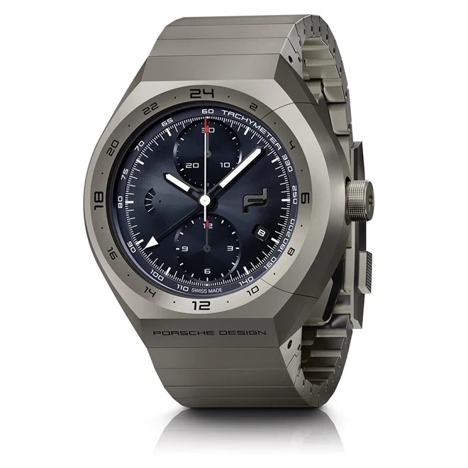 Porsche Design MONOBLOC ACTUATOR GMT-Chronotimer Náramkové hodinky modrý ciferník titanium