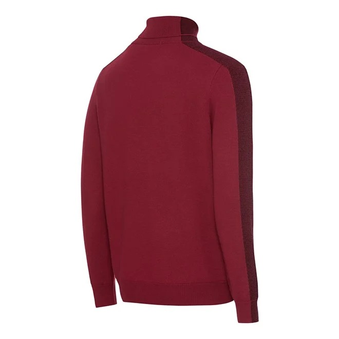 Porsche Design STRIPED TURTLE NECK SWEATER SWEATER Svetr ke krku červená rhubarb red melange