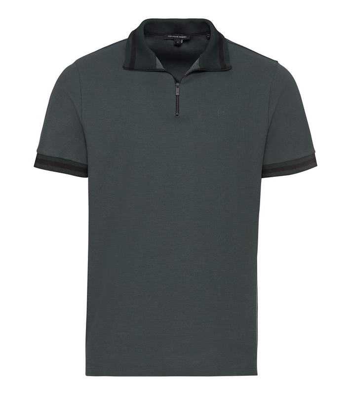 Porsche Design ZIP-UP POLO tričko se zipem a límečkem zelená černá