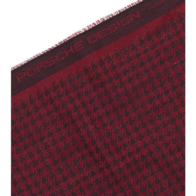 Porsche Design PEPITA BUSINESS SCARF Šála kostkovaná šedá černá červená jet black rhubarb red