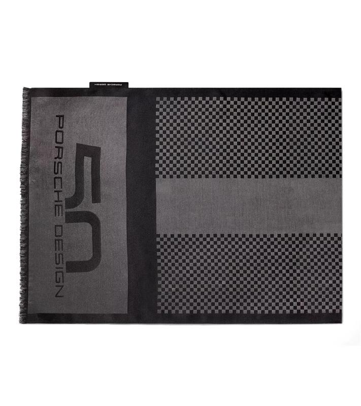 Porsche Design 50Y Chequered Flag Scarf Šála kostkovaná černo šedá