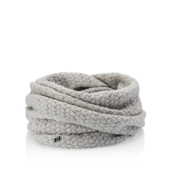 Porsche Design Looped Tec Flex Scarf Šála zimní kruhová kašmír šedo béžová