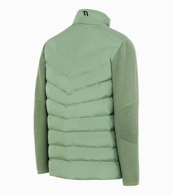 PORSCHE DESIGN Hybrid Jacket Volnočasová prošívaná bunda s pletenými rukávy zelená