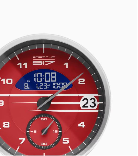 PORSCHE Table clock 917 Salzburg Stolní hodiny s budíkem