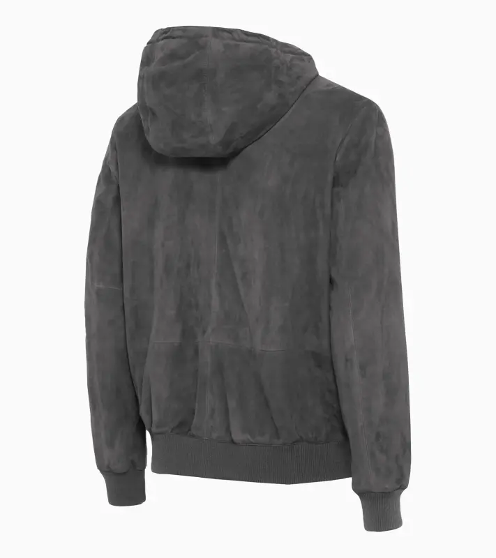PORSCHE DESIGN Suede leather jacket Bunda kožená semišová antracitově šedá