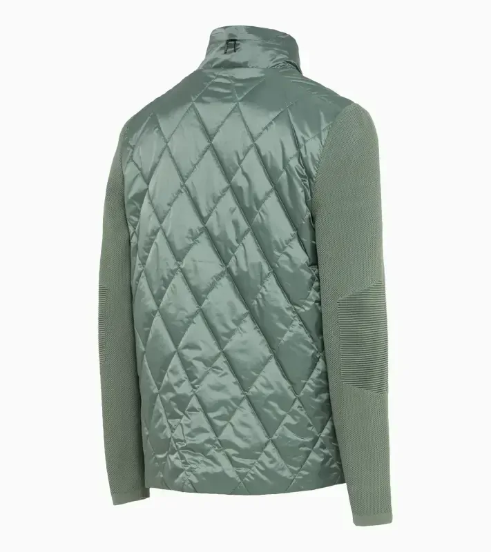 PORSCHE DESIGN Hybrid jacket Bunda prošívaná s pletenými rukávy a kapucí eukalyptová zelená