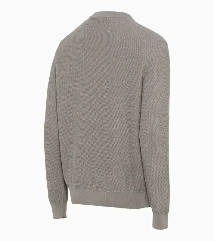 PORSCHE DESIGN Jacquard sweater Svetr společenský žakárový světle šedá