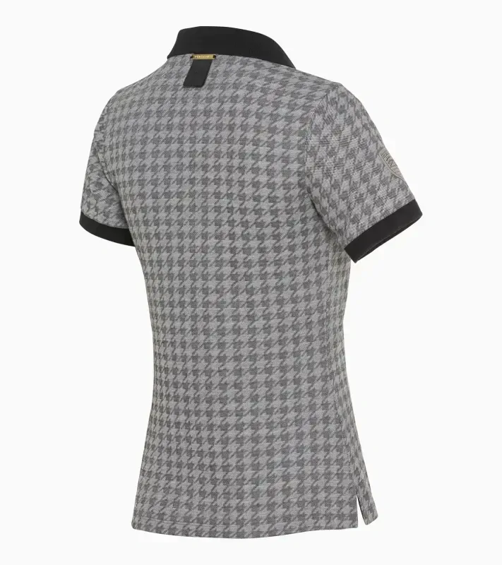 PORSCHE Women's Polo shirt Heritage Polokošile tričko dámské  se vzorem pepito černobílá