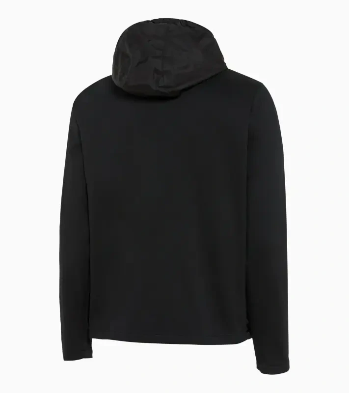 PORSCHE DESIGN Hybrid cardigan Bunda svetr ze dvou materiálů na zip černá