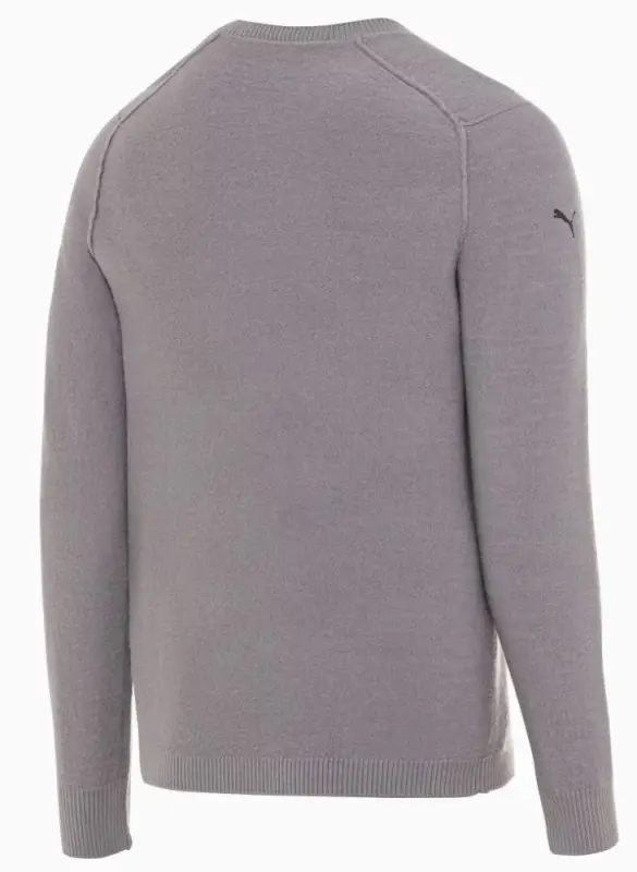 PORSCHE DESIGN Wool Crew Neck Sweater Svetr ke krku z merina s logem šedá