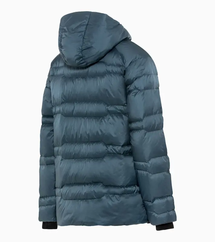 PORSCHE DESIGN Padded Jacket Bunda odlehčená prošívaná s kapucí modrošedá