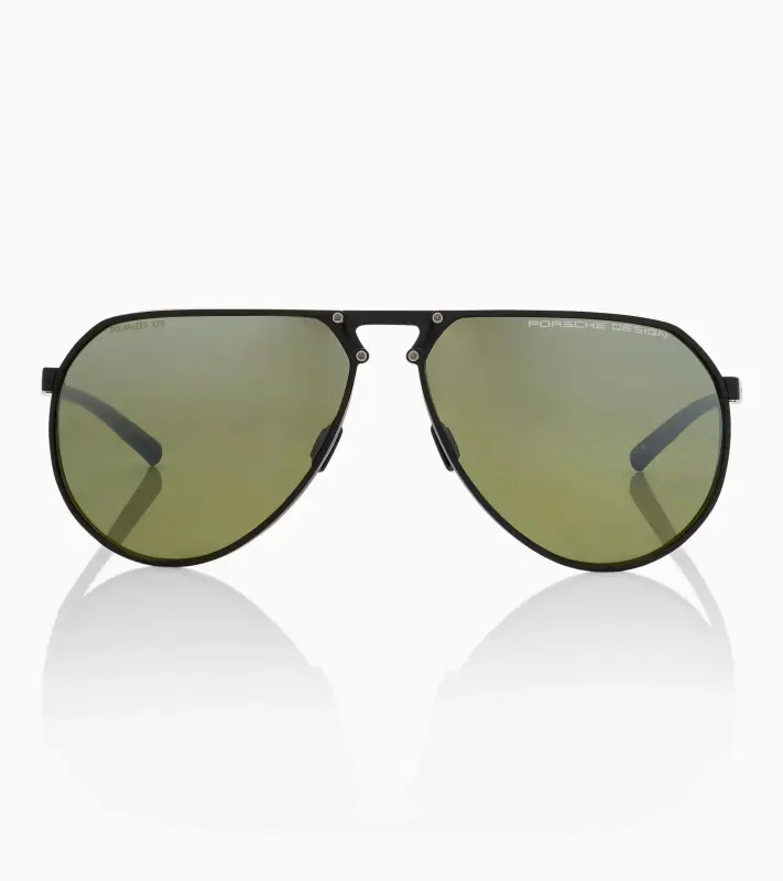 PORSCHE DESIGN Sunglasses P´8938 Hexagon Sluneční brýle černé se skly v barvě olivové polarizované