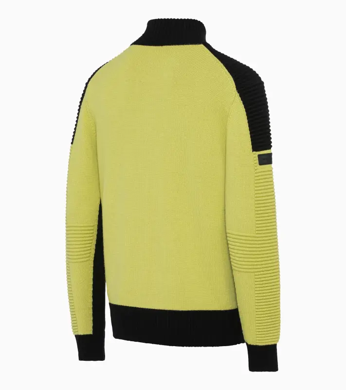 PORSCHE HEAD Knitted Pullover Turbo Svetr pulovr lyžařský pletený funkční z merina v barvě neon žlutá