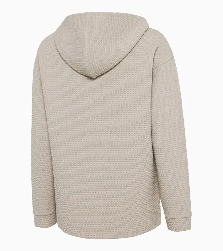 PORSCHE Women's Textured Hoodie Yoga Capsule Collection Mikina dámská fitness yoga béžová kalahari