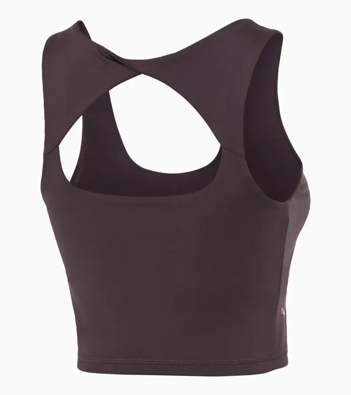 PORSCHE Women's Crop Tank Top Yoga Capsule Collection Tílko dámské krátké volnočasové fitness yoga ostružinová