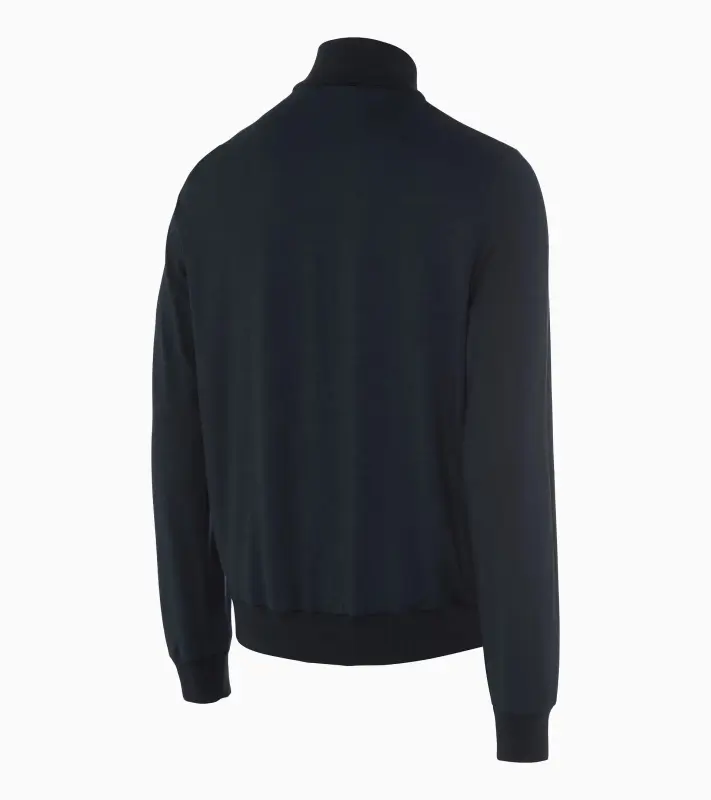 PORSCHE DESIGN Hybrid Cardigan Svetr kardigan na zip ze dvou materiálů tmavě modrá