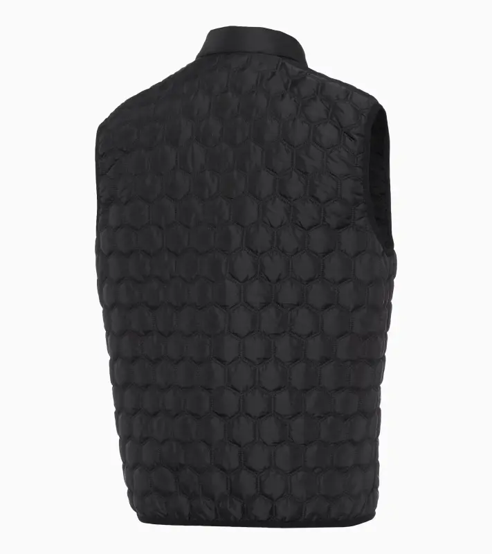 PORSCHE DESIGN Lightweight Vest Vesta prošívaná odlehčená na zip s šestiúhelníkovým vzorem černá