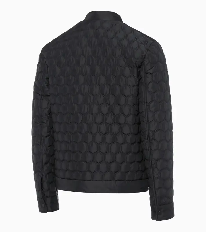 PORSCHE DESIGN Lightweight Jacket Bunda prošívaná odlehčená na zip s šestiúhelníkovým vzorem černá