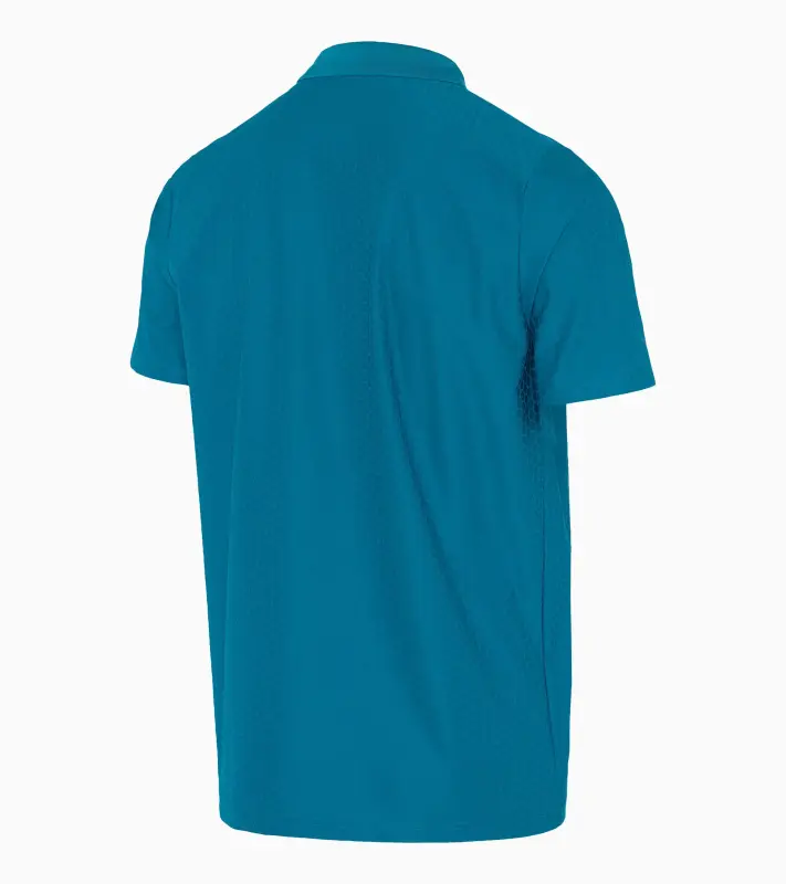 PORSCHE DESIGN Hexagon Polo Shirt Polokošile tričko s límečkem a knoflíčky se šestihranným vzorem modrá
