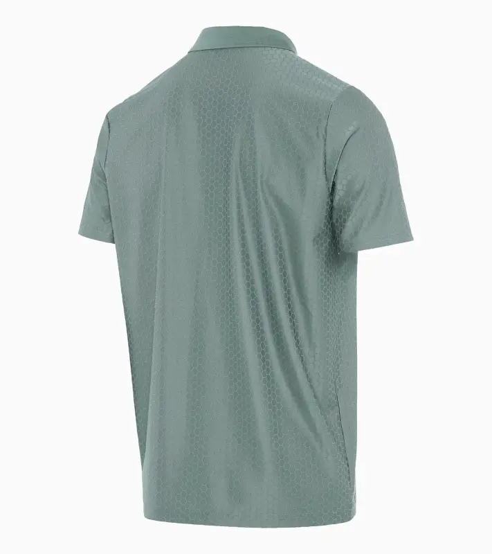 PORSCHE DESIGN Hexagon Polo Shirt Polokošile tričko s límečkem a knoflíčky se šestihranným vzorem mátová zelená