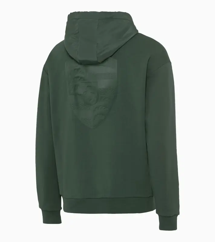PORSCHE Unisex Hoodie Essential Svetr klokanka uni s kapucí a nápletem tmavší lahvově zelená