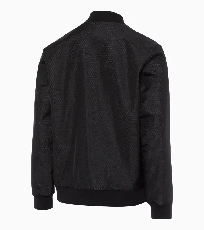 PORSCHE DESIGN Masterpiece blouson Bunda volnočasová sportovní na zip s šestiúhelníkovým vzorem černá