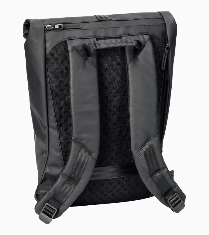 PORSCHE Cayenne backpack Batoh s rolovacím uzávěrem a prostorem pro notebook černá