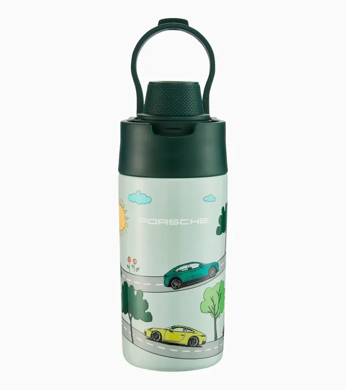 PORSCHE Kids' drink bottle Láhev na pití 460 ml s motivy automobilů zelená