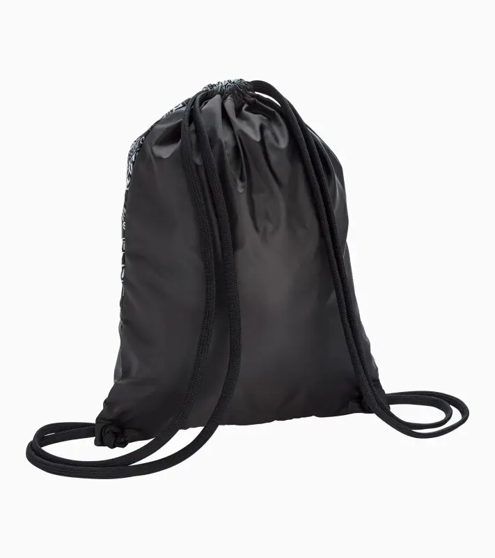 PORSCHE Gym Bag Motorsport Fanwear Taška batůžek na věci na převlečení černobílý potisk