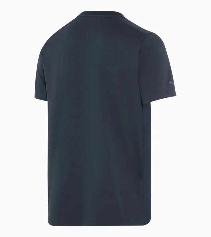 PORSCHE DESIGN Hexagon graphene T-shirt Tričko volnočasové sportovní s kulatým výstřihem logem a šestihranným vzorem tmavě modrá