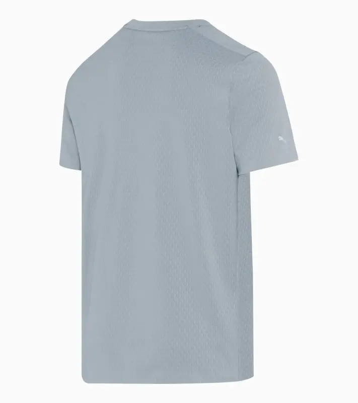 PORSCHE DESIGN Hexagon graphene T-shirt Tričko volnočasové sportovní s kulatým výstřihem logem a šestihranným vzorem světle šedá