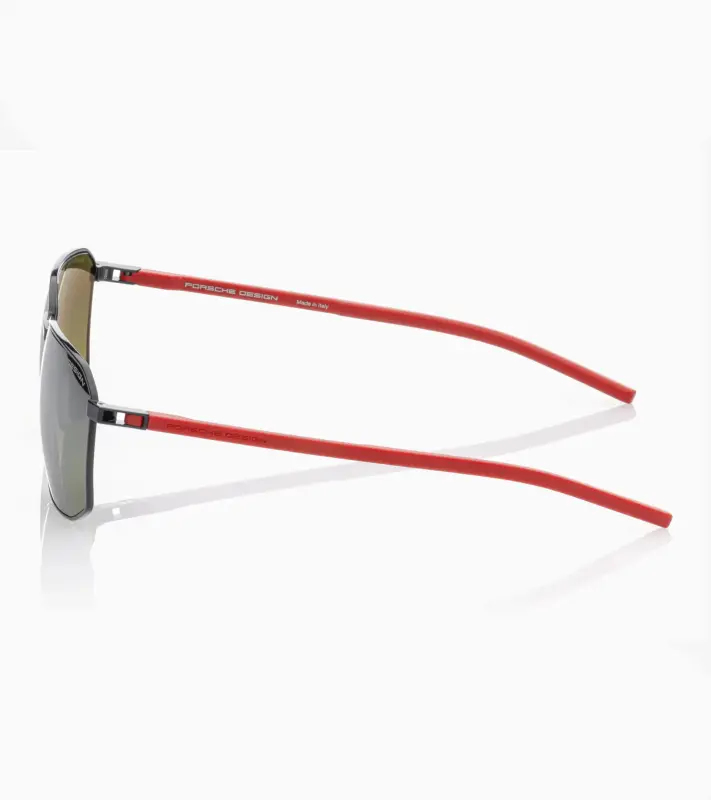 PORSCHE DESIGN Sunglasses P´8989 Sluneční brýle červenočerné se zelenostříbrnými zrcadlovými polarizovanými skly