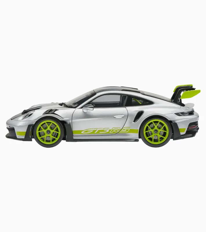 PORSCHE 911 GT3 RS (992) Model 1:18 otvírací dveře a kapota stříbrná metalíza