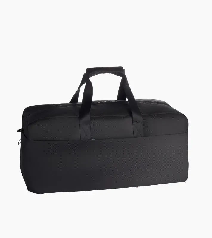 PORSCHE Travel bag MARTINI RACING® Taška cestovní sportovní s popruhem černá s ikonickými červenomodrými pruhy