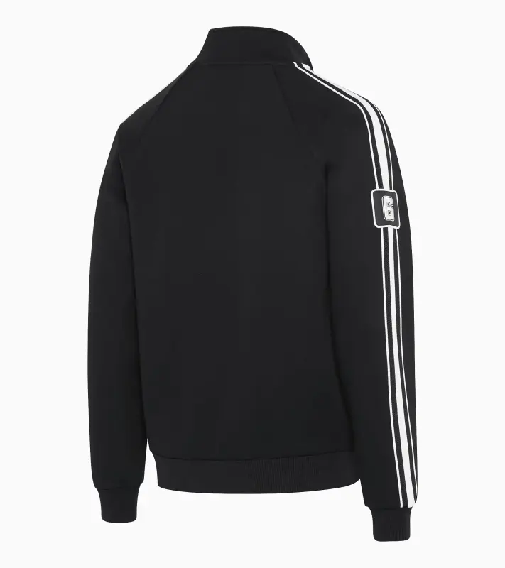 PORSCHE Training Jacket Unisex MARTINI RACING® Bunda volnočasová sportovní s náplety černá s bílými pruhy