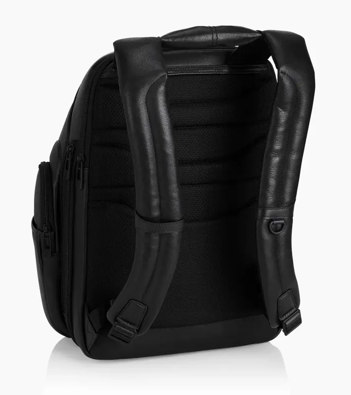 PORSCHE DESIGN Roadster Leather Backpack M Batoh kožený do města s přihrádkou na notebook 14" s organizérem a kapsami na zip černý