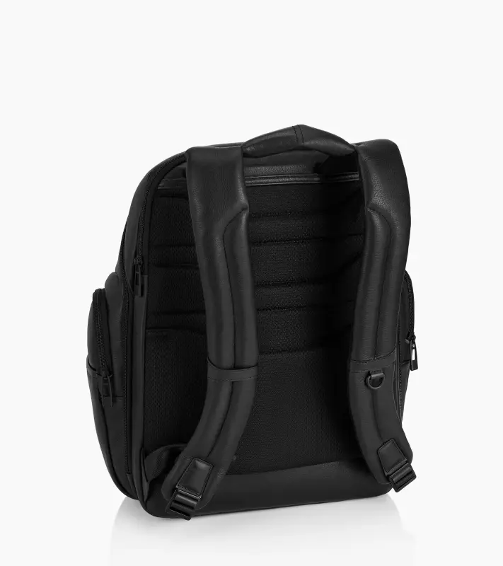 PORSCHE DESIGN Roadster Leather Backpack L Batoh kožený do města s přihrádkou na notebook 15.5" s organizérem a kapsami na zip černý