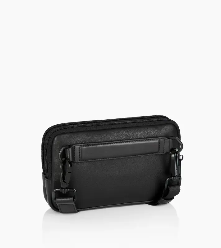 PORSCHE DESIGN Roadster Leather Travel Pouch Pouzdro diagonální kožené do města s vnitřním organizérem na zip černé