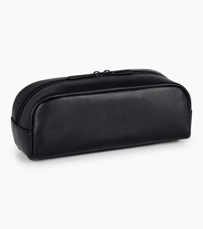 PORSCHE DESIGN Roadster Leather Accessory Pouch Pouzdro kožené na drobnosti doklady klíče s vnitřním organizérem na zip černé