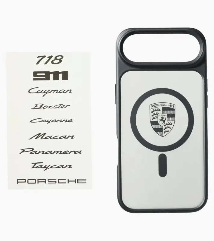 PORSCHE Snap-on case for iPhone® 17 Air Kryt mobilního telefonu iPhone 17 Air se znakem Porsche černý hliníkový rámeček