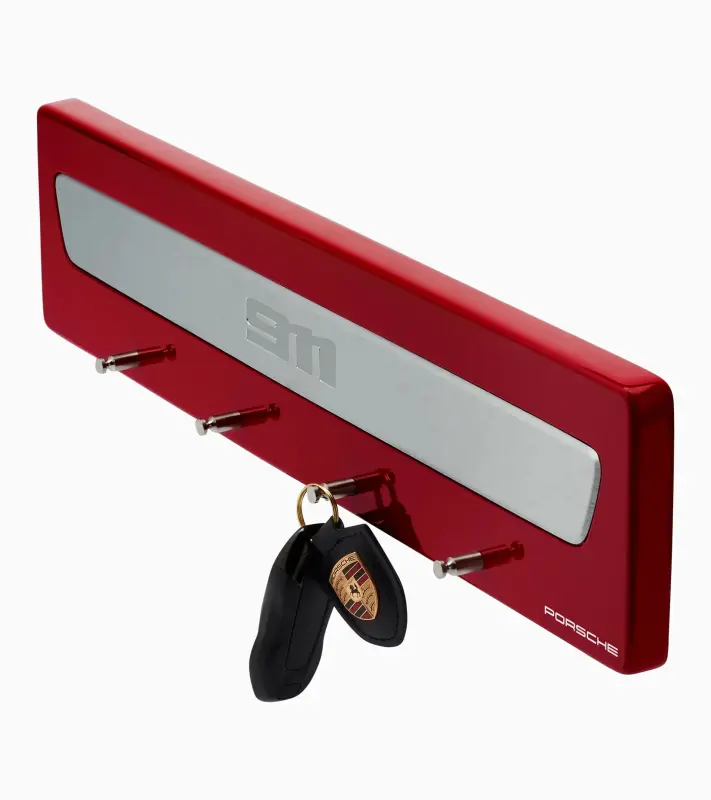 PORSCHE 911 key rack Věšák na klíče se 4 háčky v barvách sportovních vozů červená