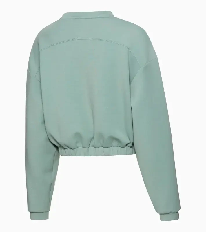 PORSCHE Crew-neck jumper Cayenne Electric Lifestyle Svetr dámský s výstřihem ke krku krátký volnočasový sportovní mátová zelená