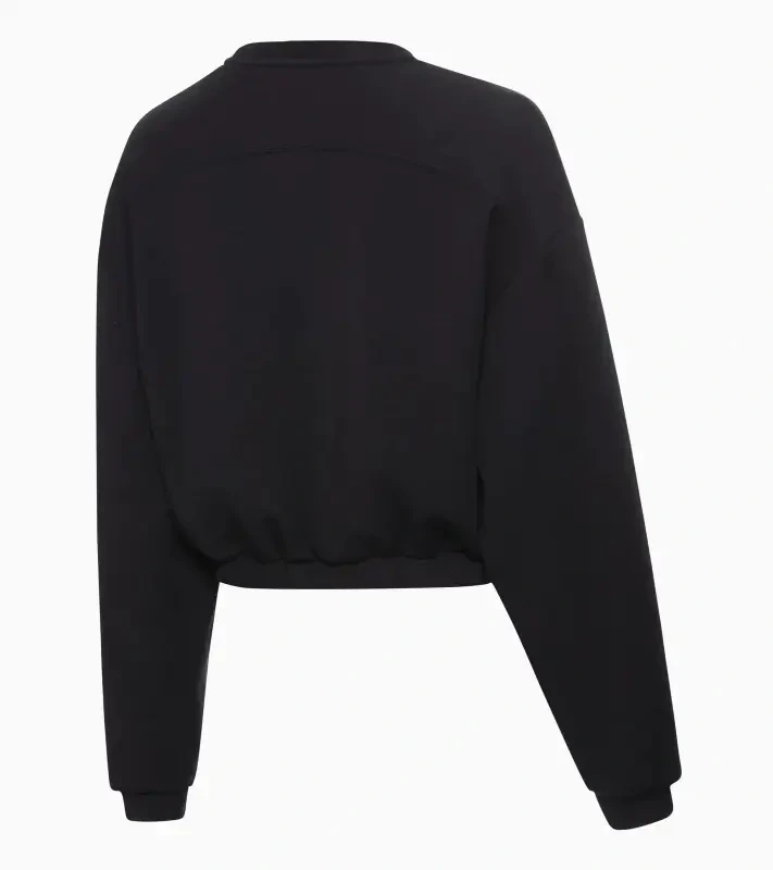 PORSCHE Crew-neck jumper Cayenne Electric Lifestyle Svetr dámský s výstřihem ke krku krátký volnočasový sportovní černá