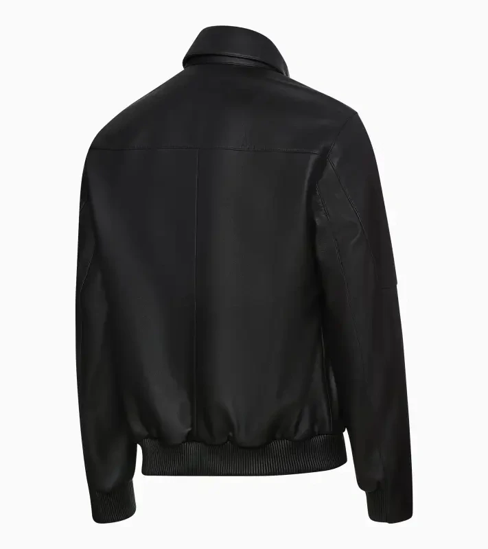 PORSCHE DESIGN Leather Driver’s Jacket Bunda kožená na zip voděodolná s odnímatelným límcem a detaily s logem