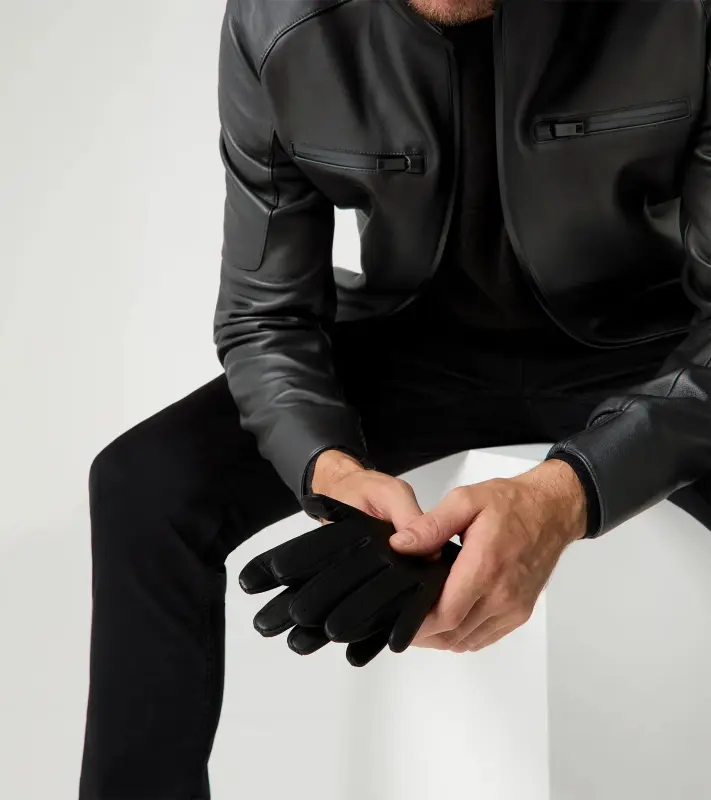 PORSCHE DESIGN Leather Driver's Gloves Rukavice pro řidiče kožené sportovního střihu černá