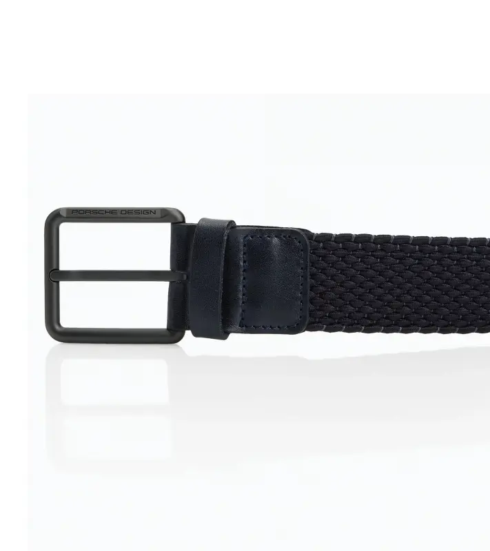 PORSCHE DESIGN Casual Pin Buckle Chino Belt Pásek tkaný dvoubarevný se sponou tmavě modrý šířka 4 cm