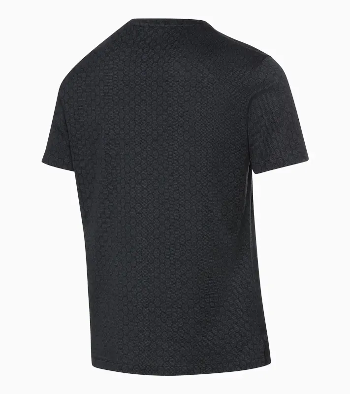 PORSCHE DESIGN Seasonal T-shirt Tričko s kulatým výstřihem žakárové bavlněné černé