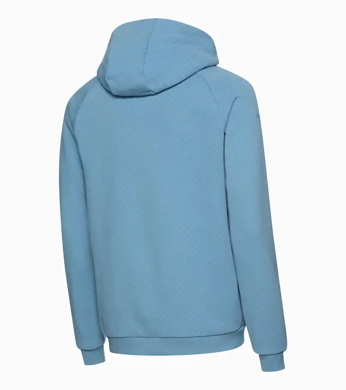 PORSCHE DESIGN Sport-Tex Hoodie Mikina s kapucí z žerzeje se vzorem a decentními logy světle modrá