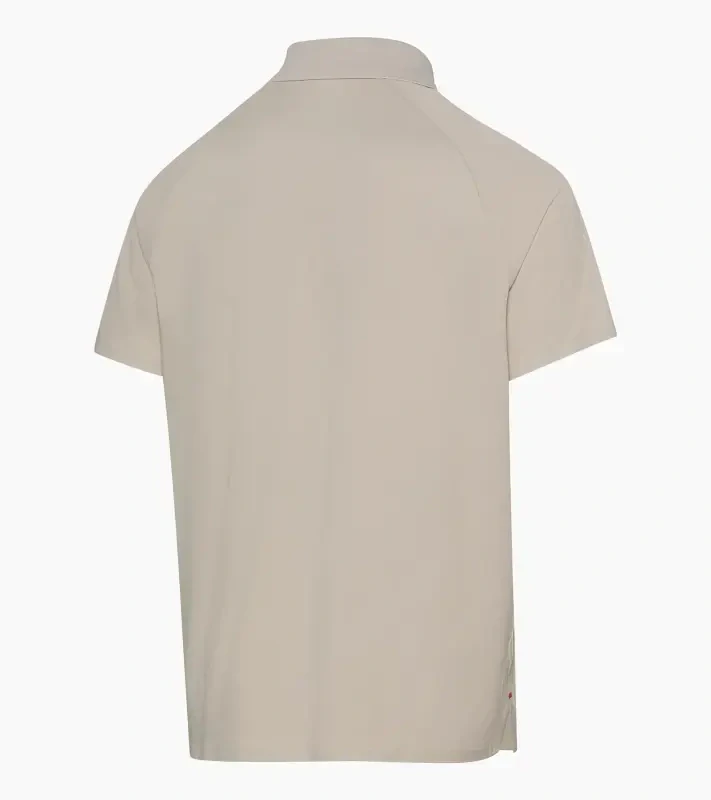 PORSCHE DESIGN Sport-Tex Jacquard Polo Shirt Polokošile tričko žakárové s límečkem a knoflíčky béžová