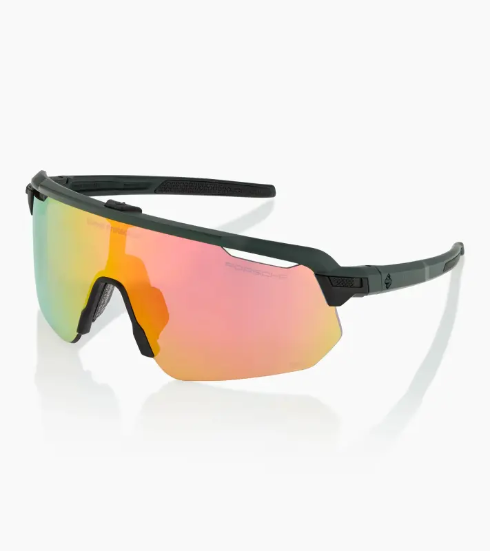 PORSCHE Shinobi RIG® Reflect Sport Sunglasses Cyklistické sluneční brýle tmavě zelené s vysokou odolností a zvýšeným kontrastem při zachovaní barev 